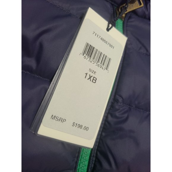 Polo Ralph RL Lauren Packable Full Zip Down Puffer Vest Men's 1XB Blue Pockets - Picture 11 of 12
